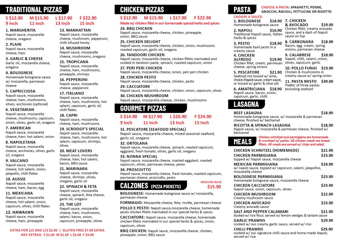 Menu Scroogy's Pizza-1
