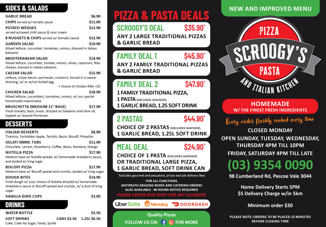 Menu Scroogy's Pizza-2